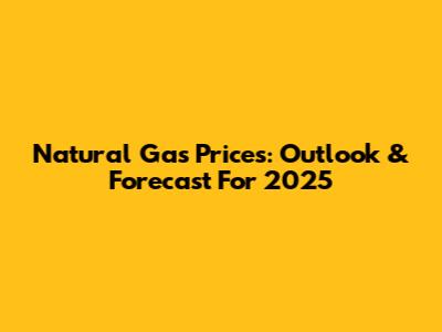 Natural Gas Prices: Outlook & Forecast For 2025